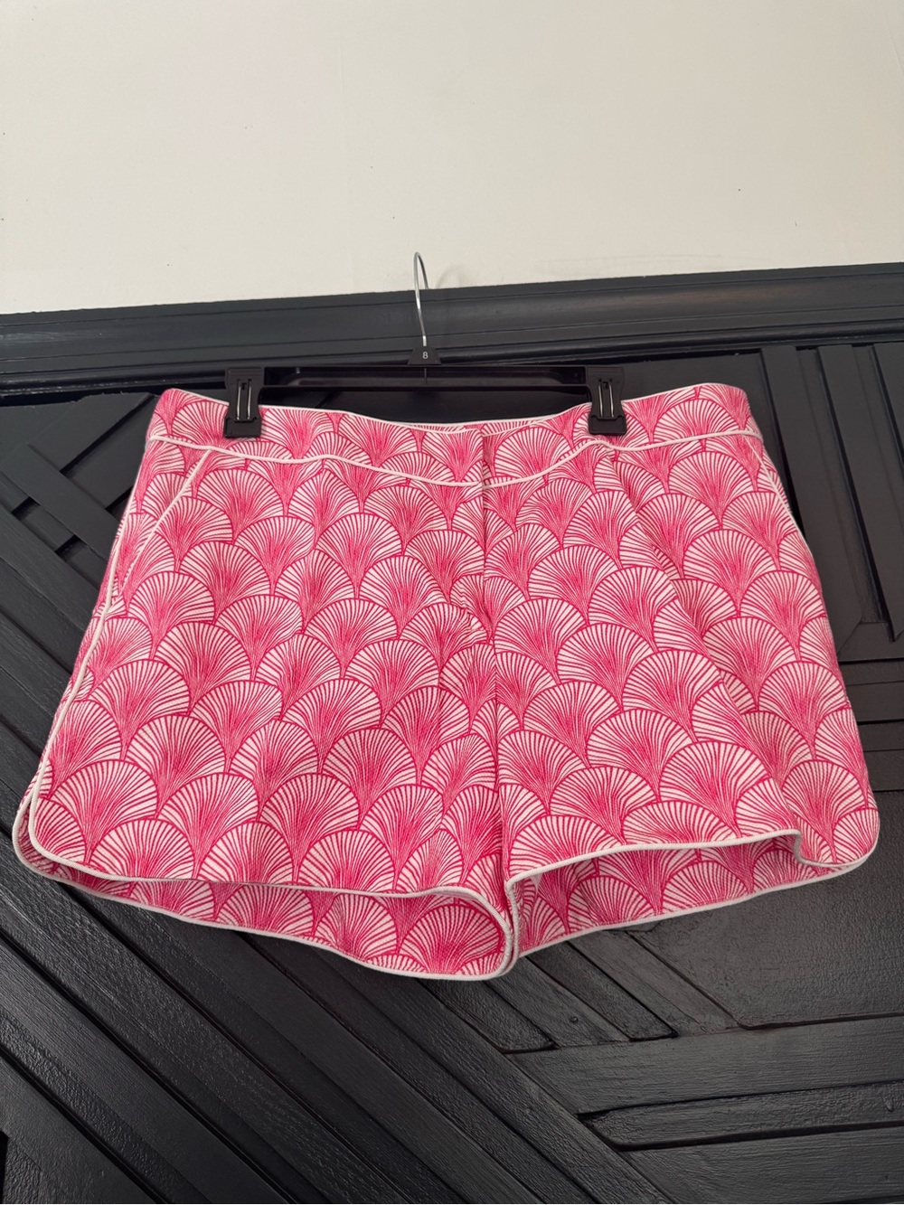 Elizabeth McKay Pink Patterned High-Waist Shorts with White Piping
